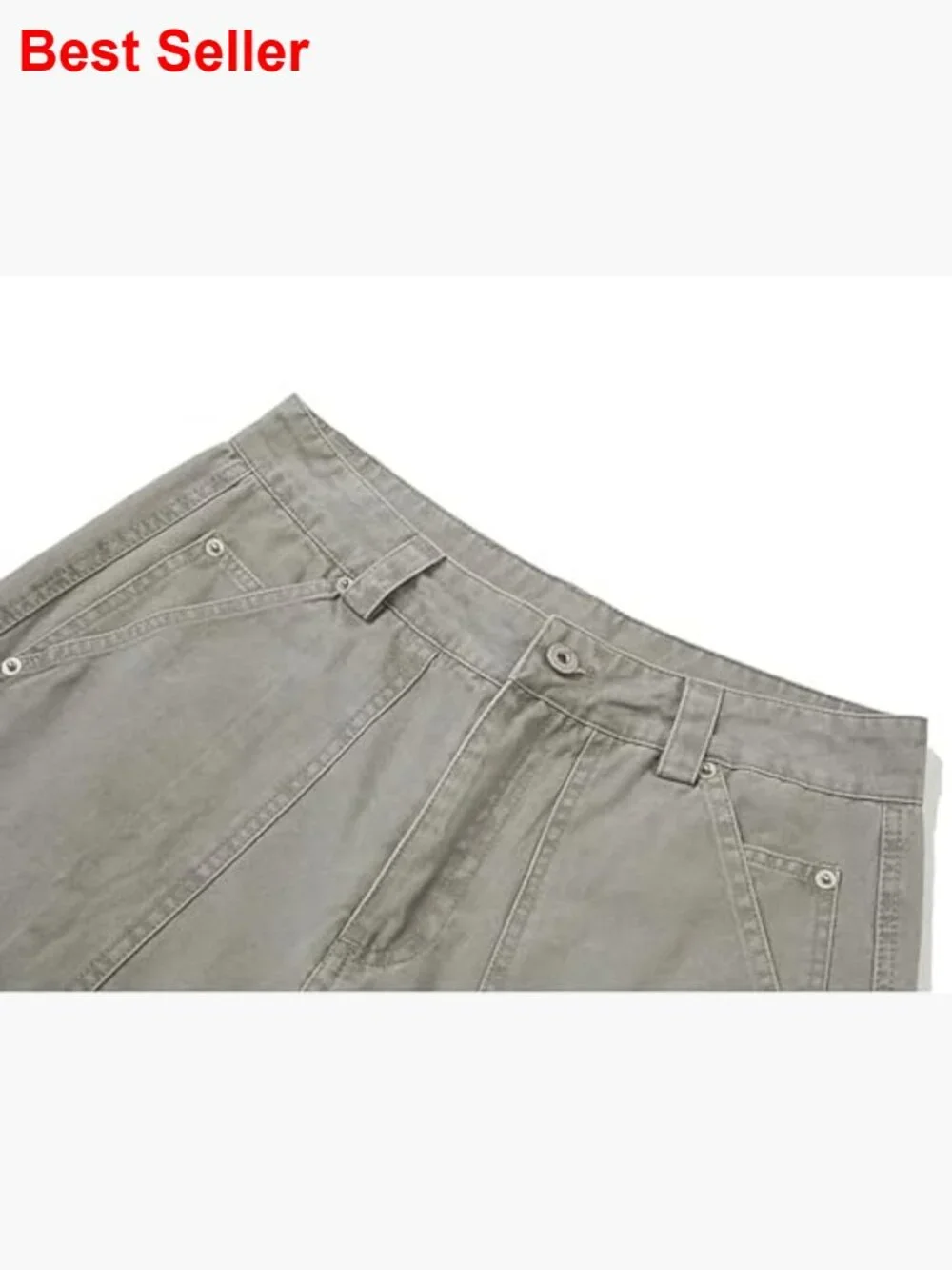 Cotton Polycotton Cargo Pants High Waisted Baggy Wide Leg - Picture 6 of 6